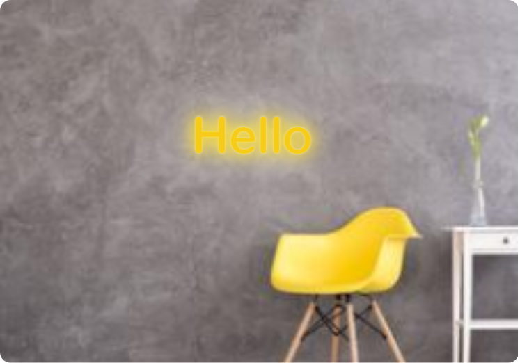 Custom text: Hello